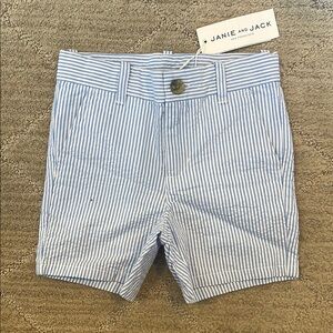 Janie and Jack Blue and White Seersucker Shorts